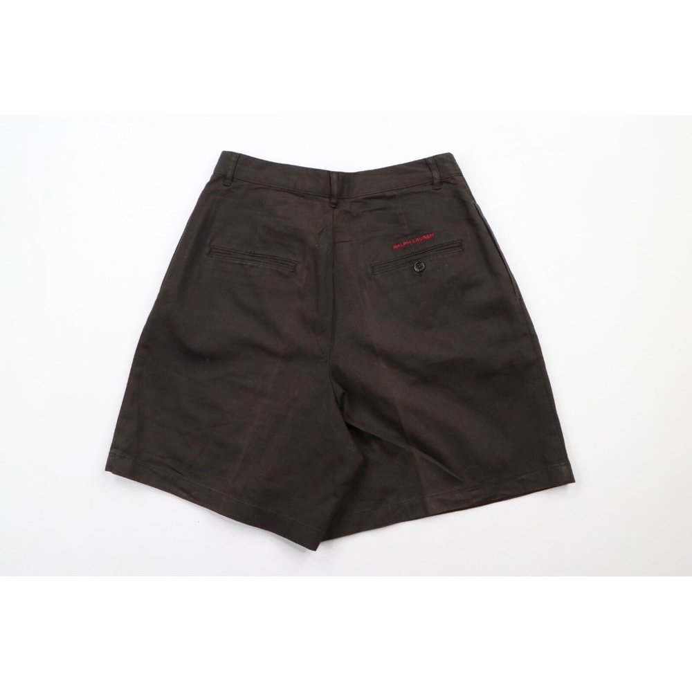 Vintage 90s Polo Sport Ralph Lauren 6 Faded Spell Out Pleated Chino Shorts - Picture 6 of 8